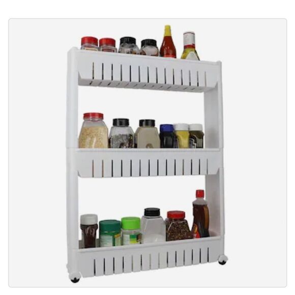 🔥Home Basics 21.5-in W x 28.75-in H White Freestanding Utility Storage Cabine - Picture 2 of 12